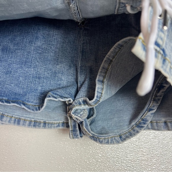 Casual Denim Short Skirt Lace-up Denim Skirt High Waist Hips-Wrapped Mini Skirt - Picture 6 of 14